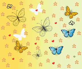 seamless background with butterflies