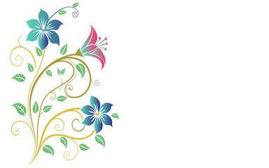 abstract floral background with butterflies