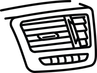 Car Air Vent Icon: A simplified illustration of a car's air vent, rendered in a clean, minimalist style. Its perfect for automotive design and user interface concepts.