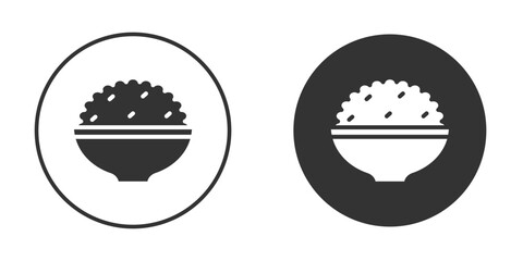 Bowl rice icon in glyph style for web Design. UI UX icons