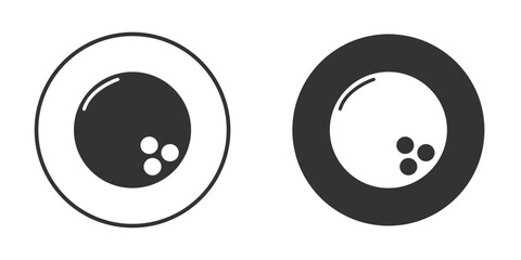 Bowling ball icon in glyph style for web Design. UI UX icons