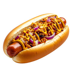 American Hot Dog with Spicy Relish and Sweet Mustard