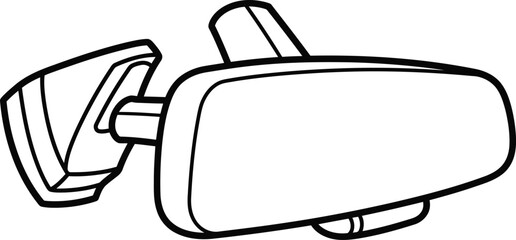 Car's interior Mirror : A detailed shot of a car's interior mirror, it shows the intricate design of the mirror that will assist the driver while driving on the road