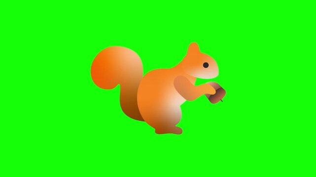 木の実を食べるかわいいリスのアニメーションイラスト