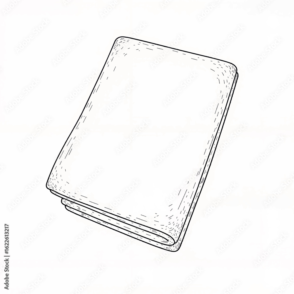 Poster sketch of a closed notebook on white background