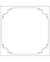 Frame square vignette - linear vector editable template for decorating images or text. Frame linear square with corners