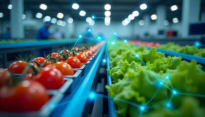 Automated Fresh Produce Processing with Digital Network Overlay