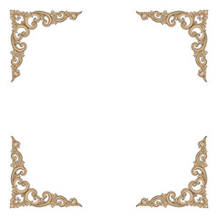 Four ornate decorative corners frame a blank space with classic design elegance.