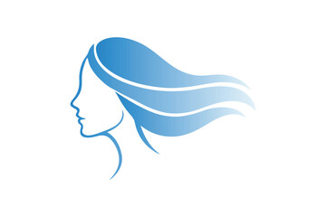 A symbol of a silhouette stylized girl