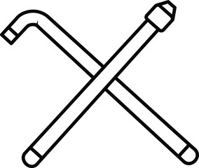 Tools in Configuration: Two essential mechanical tools, a lug wrench and a tire iron, are artfully arranged to emphasize functionality, representing the fundamental mechanics