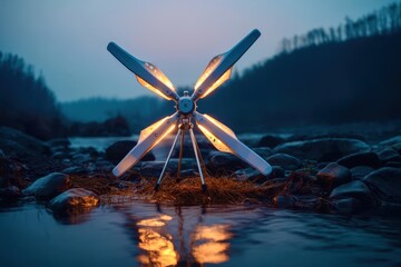 windmill in the fog