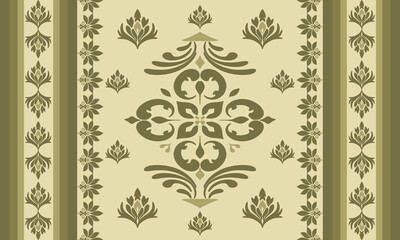 seamless damask pattern green tone . Design for carpet,curtains,texture,background,backdrop,wallpaper,clothing and wrapping