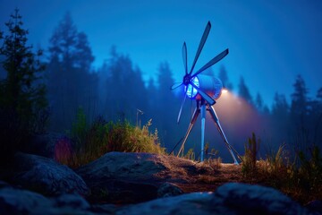 windmill in the fog