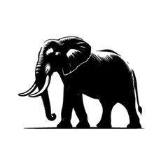 Elephant Silhouette Vector – Wildlife Animal Graphic for Design Projects