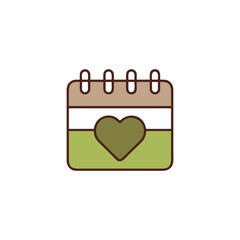 Calendar with a heart symbol for special dates