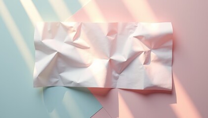 Soft Light and Crumpled Paper on Colorful Backgrounds in Studio