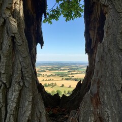 Landscape Through a Tree Hole