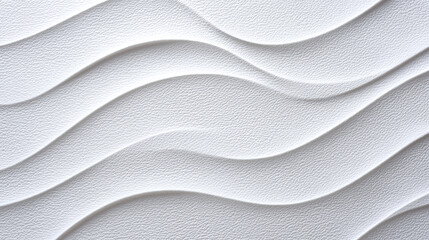 Modern white wallpaper with wave like embossed lines creating textured and elegant surface, perfect for contemporary interior design with subtle flowing pattern