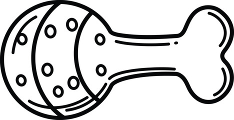 Pet Bone Toy Illustration: A playful illustration of a dog bone toy. Showcasing the simple joy and entertainment for canine companions. 