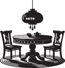 Table white black vector and silhouette