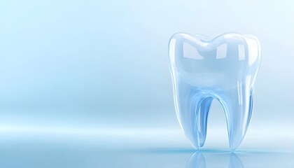 Glass tooth illustration . Medical artwork delicate airways, organ damage, ideal for concepts of teeth care