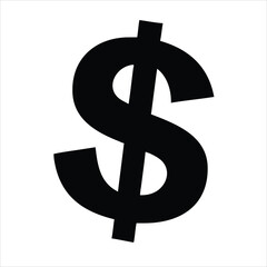 Dollar Sign Silhouette Vector Icon - Currency and Financial Symbol EPS 10