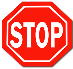 stop road sign on white background