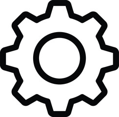  Gear Icon: A minimalist gear icon represents mechanics, machinery, and the interconnectedness of technical operations in an elegant and symbolic illustration.