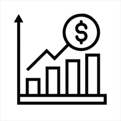 Money Growth Icon - Financial Chart and Investment Symbol EPS 10