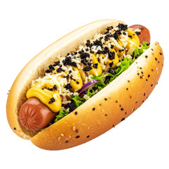Fancy Truffle Hot Dog for Food Lovers on transparent background