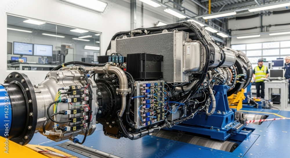 Aufkleber testing environment for battery electric haul truck drivetrain showing heat management systems and s