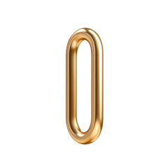 Obraz premium Elegant gold number zero on transparent background