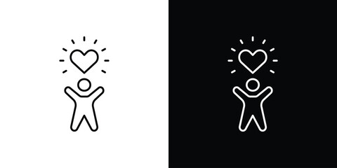 Wellness icon vector logo outline. thin line symbols