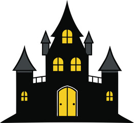 Fototapeta premium creepy mansion on transparent background