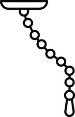 Chain Pull: A minimalist graphic of a classic chain pull, typically used to operate a light fixture or other mechanical device, showcasing its simple yet functional design.