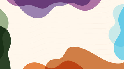 ABSTRACT BACKGROUND WITH HANDDRAWN ORGANIC SHAPES COLORFUL FLAT DESIGN VECTOR TEMPLATE FOR WALLPAPER, COVER DESIGN