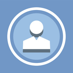 User Icon Vector. Profile icon vector in trendy flat style. Profile icon image, Profile icon illustration isolated on blue background