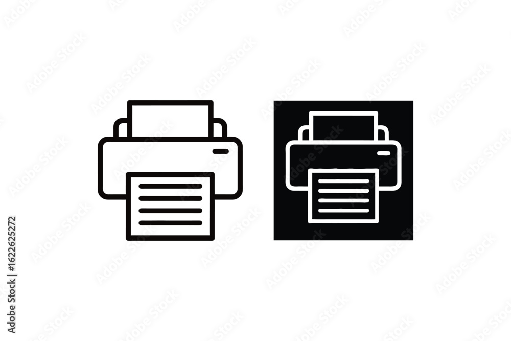 Poster sleek printer icons symbolizing modern office technology and efficient document output with minimali