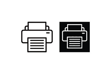 Sleek Printer Icons Symbolizing Modern Office Technology and Efficient Document Output with Minimalist Design