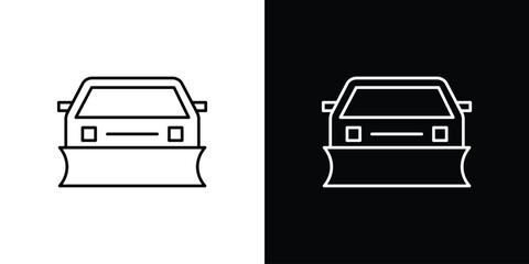 Snowplow icon vector logo outline. thin line symbols