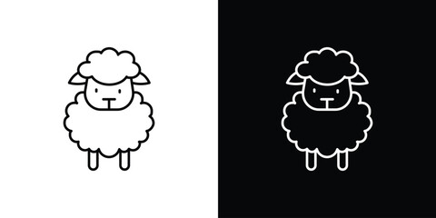 Sheep icon vector logo outline. thin line symbols
