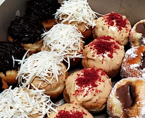 Donuts with melted topping