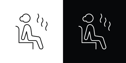 Sauna icon vector logo outline. thin line symbols