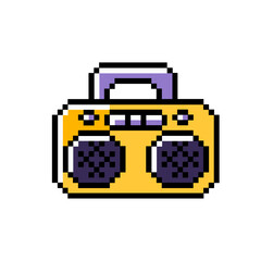 Flat Design Pixel Art Radio Illustration
