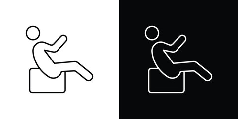 Resting icon vector logo outline. thin line symbols