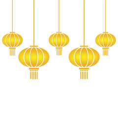 Elegant Golden Hanging Lanterns with Tassels Illustration