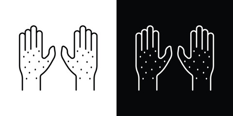 Obraz premium Rash hand icon vector logo outline. thin line symbols