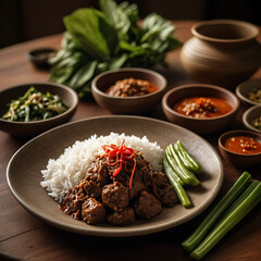 A beautifully styled Indonesian Beef Rendang