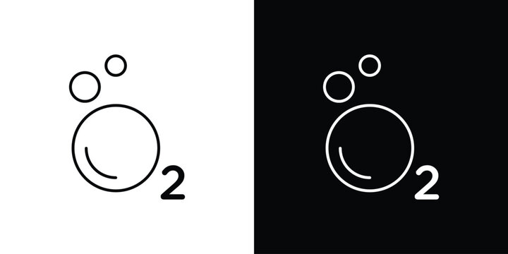 Oxygen O2 icon vector logo outline. thin line symbols