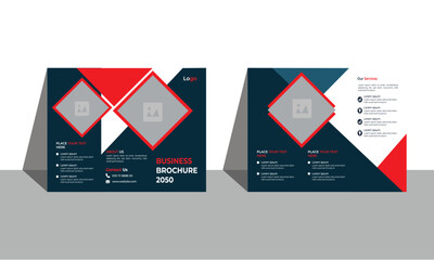 Business Brochure Template in Tri Fold design Layout. Corporate Design Leaflet with replaceable image.	